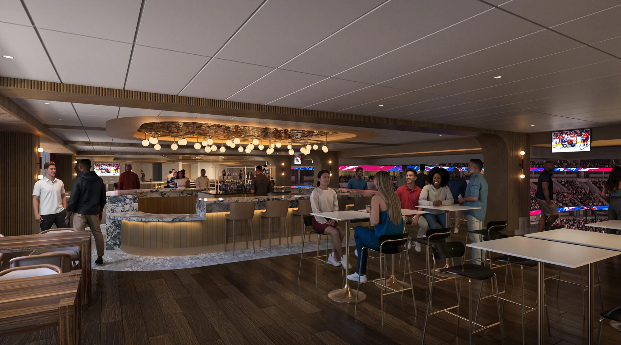 Halo seating area showing one of the unique premium seating types