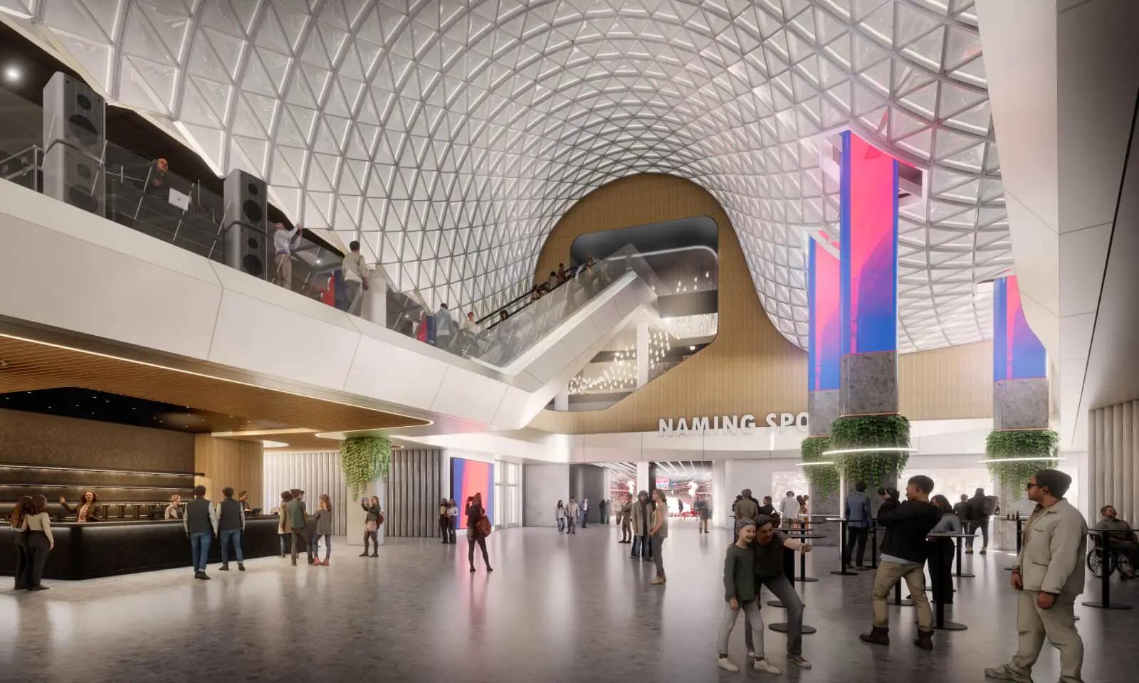 Grand Pavilion interior with retail and arena access