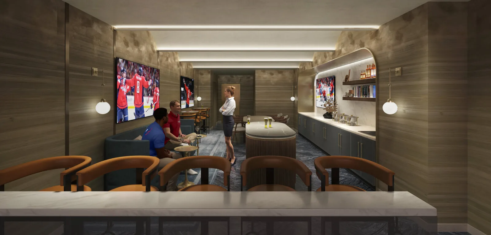 Signature Suite seating area overlooking the arena