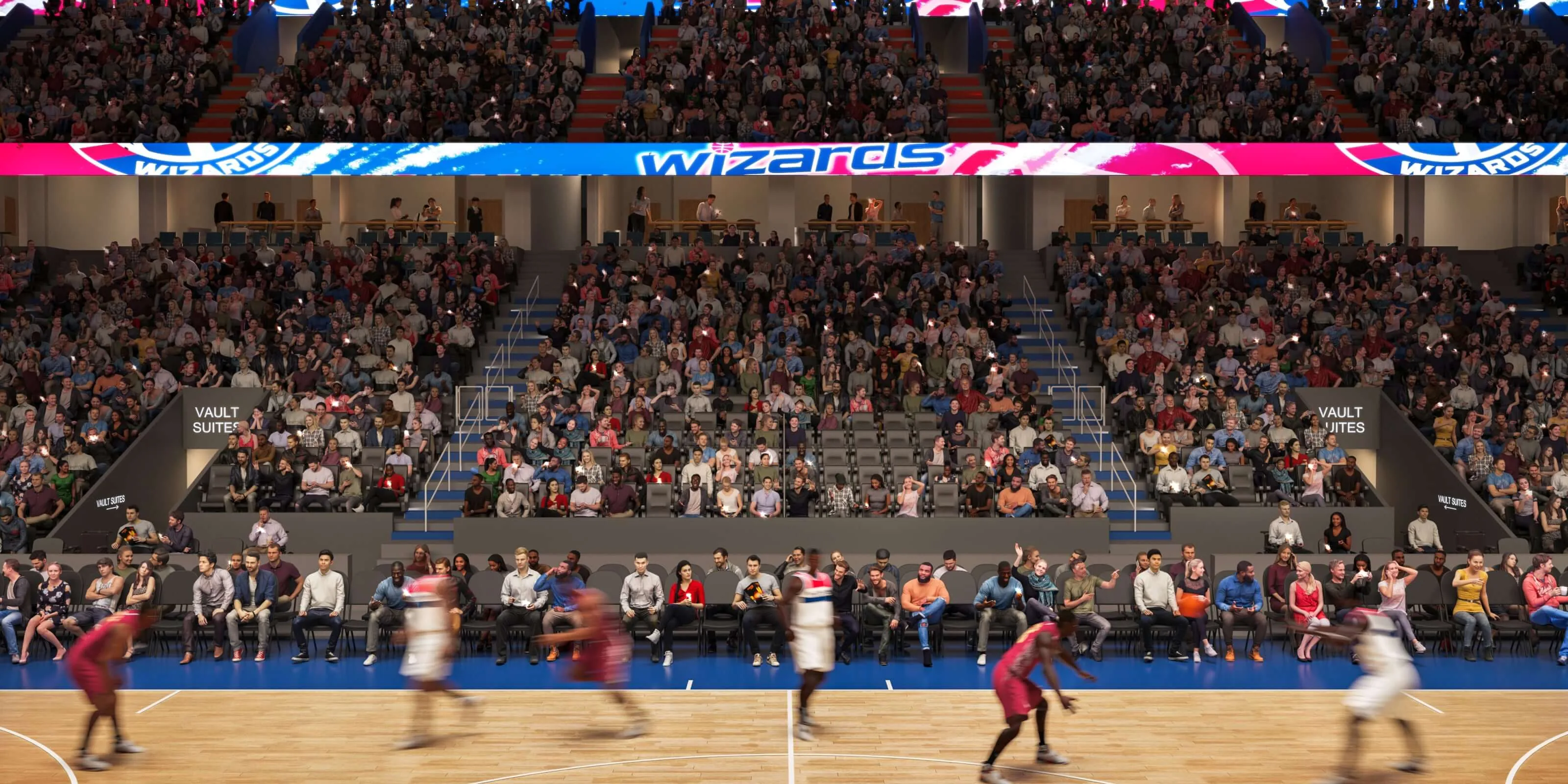 View of seats for the Lexus Vaults
