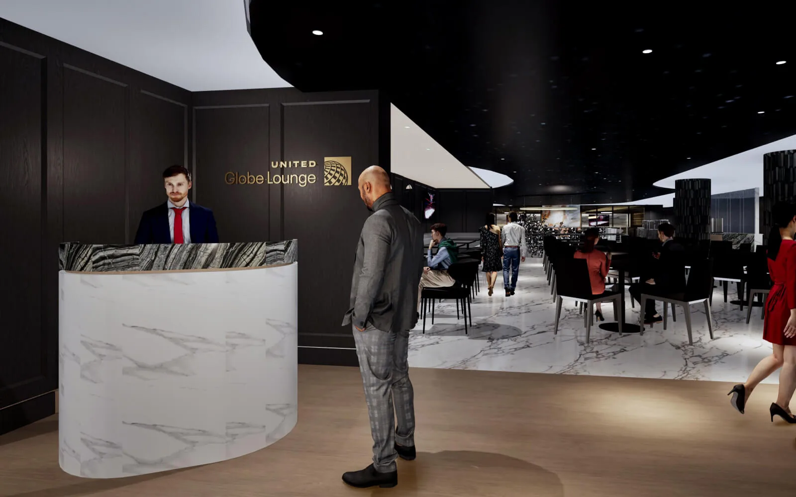 United Globe Club bar and hospitality area